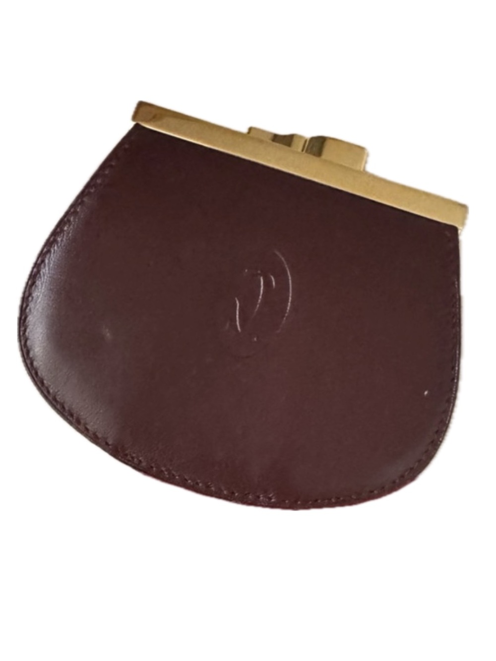 Vintage Cartier Leather Coin Purse — Must de Cartier Collection — Burgundy/Gold